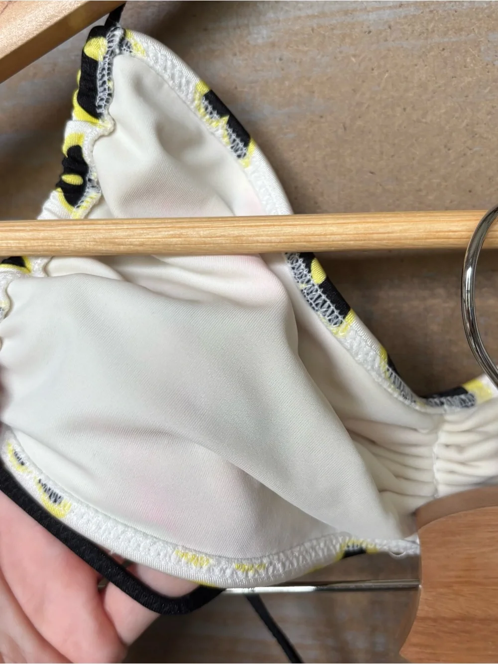 triangl swimwear White Bikini with Black and Yellow Floral Print